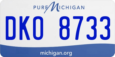 MI license plate DKO8733