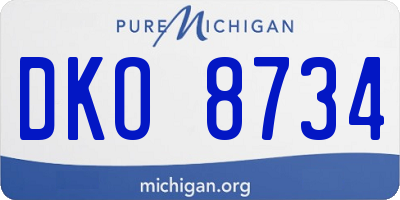 MI license plate DKO8734