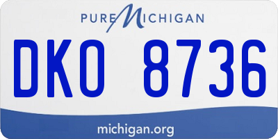 MI license plate DKO8736