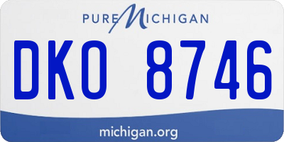 MI license plate DKO8746