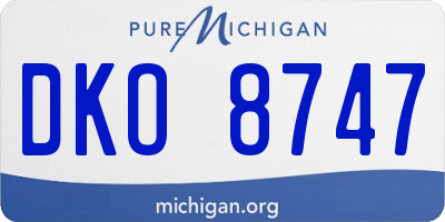 MI license plate DKO8747