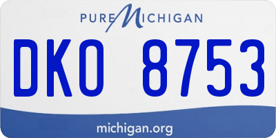 MI license plate DKO8753