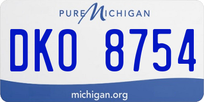 MI license plate DKO8754