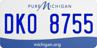 MI license plate DKO8755