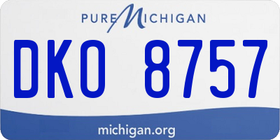 MI license plate DKO8757
