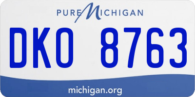 MI license plate DKO8763
