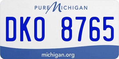 MI license plate DKO8765