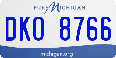 MI license plate DKO8766