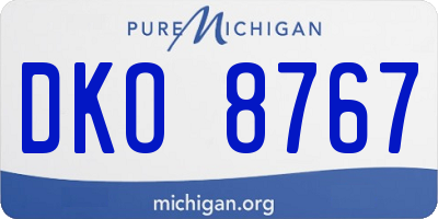 MI license plate DKO8767