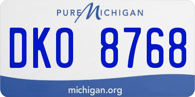 MI license plate DKO8768