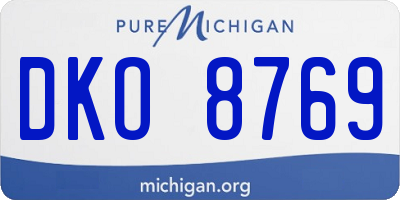 MI license plate DKO8769