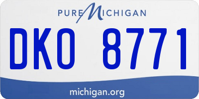 MI license plate DKO8771