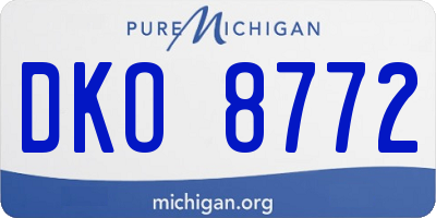 MI license plate DKO8772