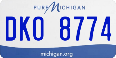 MI license plate DKO8774
