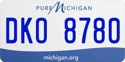 MI license plate DKO8780