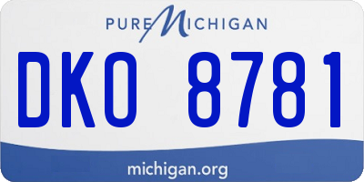 MI license plate DKO8781
