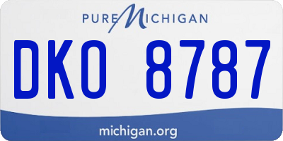 MI license plate DKO8787