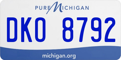 MI license plate DKO8792
