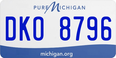 MI license plate DKO8796