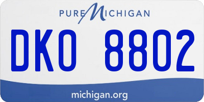 MI license plate DKO8802