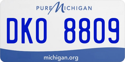 MI license plate DKO8809