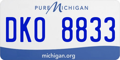 MI license plate DKO8833