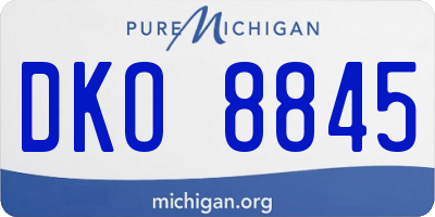 MI license plate DKO8845