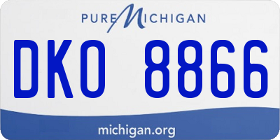 MI license plate DKO8866