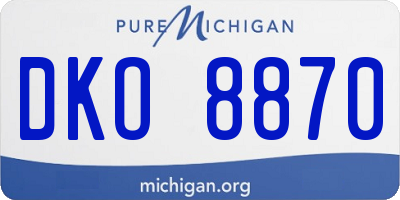 MI license plate DKO8870