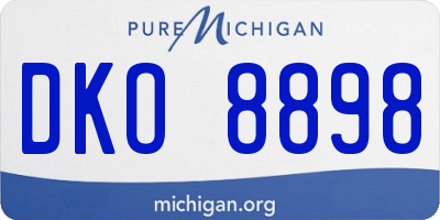 MI license plate DKO8898