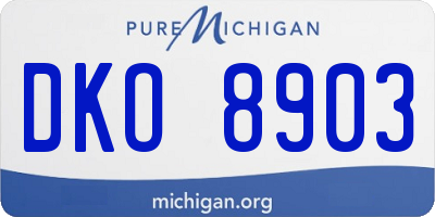 MI license plate DKO8903