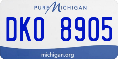 MI license plate DKO8905