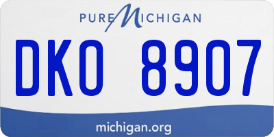 MI license plate DKO8907