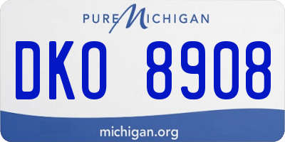 MI license plate DKO8908
