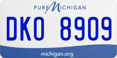 MI license plate DKO8909