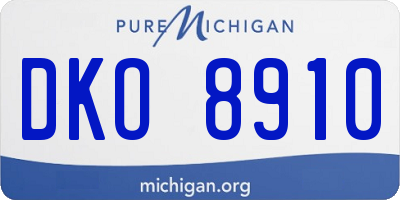MI license plate DKO8910