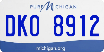 MI license plate DKO8912