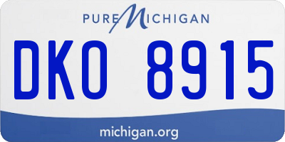 MI license plate DKO8915