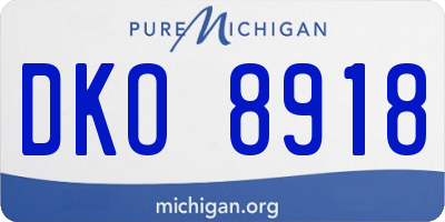 MI license plate DKO8918