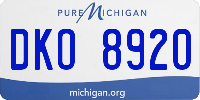 MI license plate DKO8920