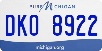 MI license plate DKO8922