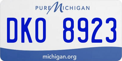MI license plate DKO8923