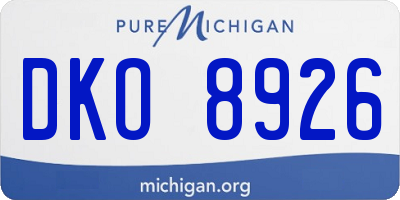 MI license plate DKO8926