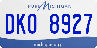 MI license plate DKO8927
