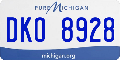 MI license plate DKO8928