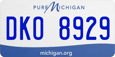 MI license plate DKO8929