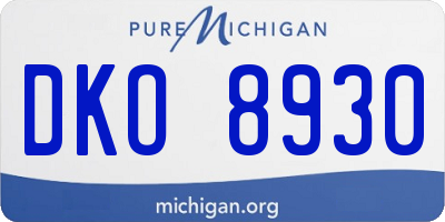 MI license plate DKO8930