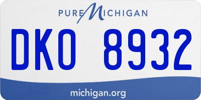 MI license plate DKO8932