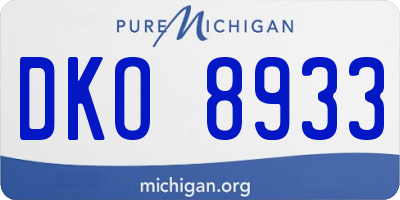 MI license plate DKO8933