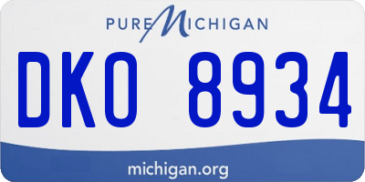 MI license plate DKO8934